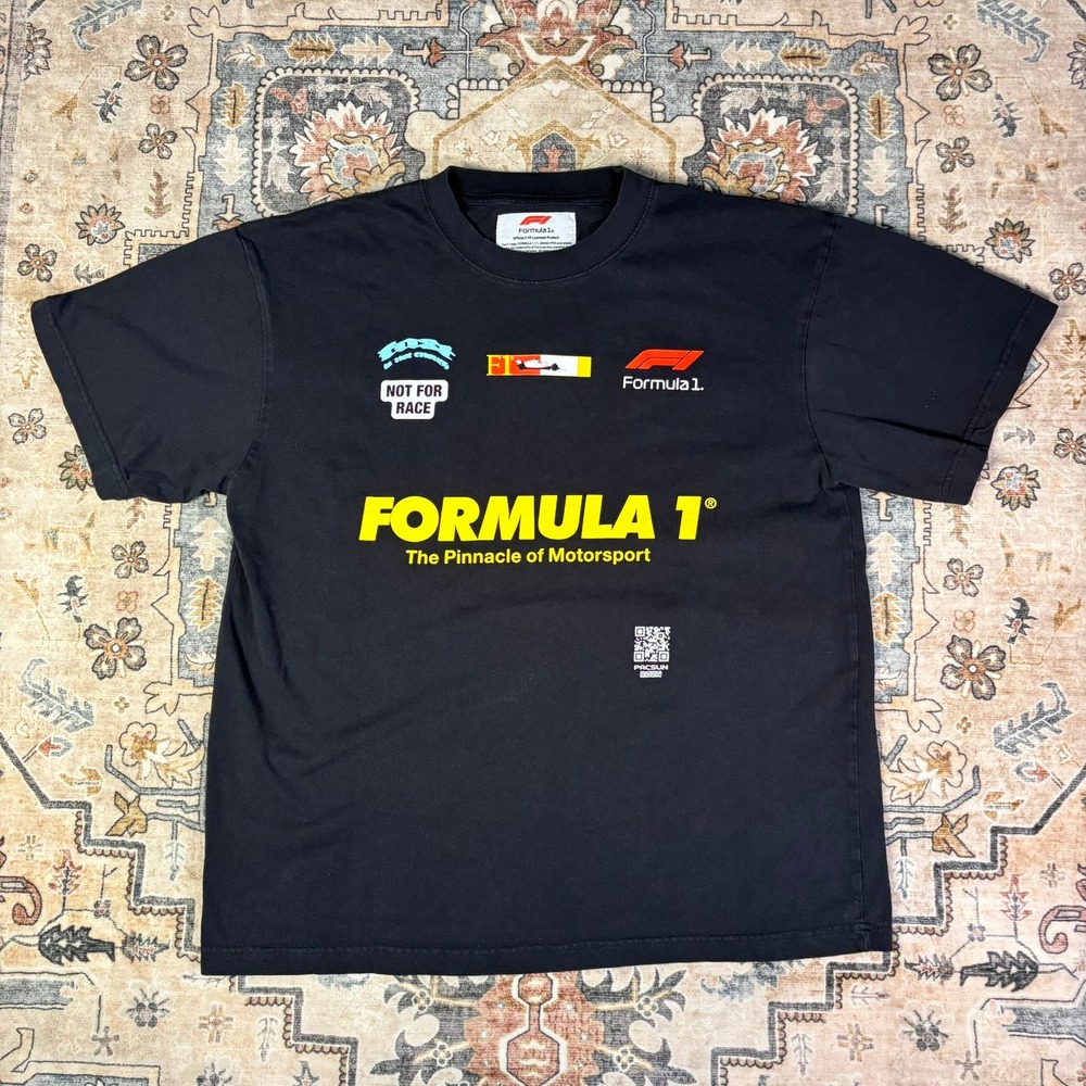 PacSun Formula 1 F1 Racing Graphic T-Shirt Black Mens Large Pinnacle Motorsport